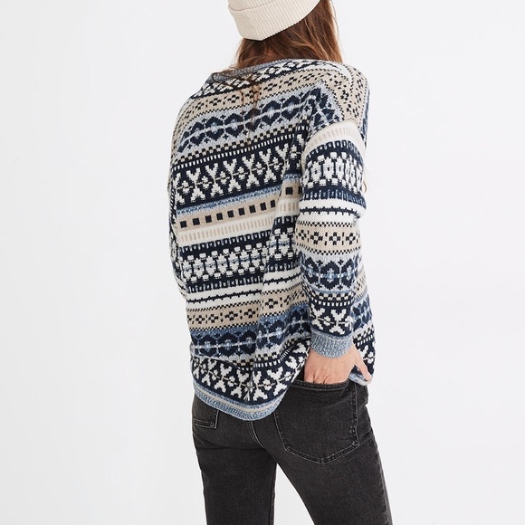 Madewell Forrest Fair Isle V-Neck Sweater - Picture 2 of 7